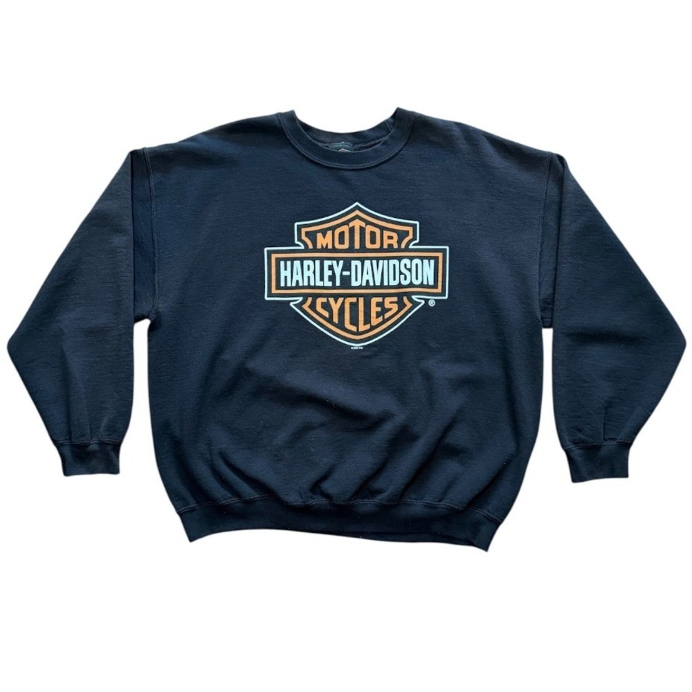 Harley Davidson Heaven Australia Faded Motorcycle Biker Logo Crewneck Sweater